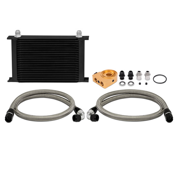 Mishimoto — Mishimoto Universal Thermostatic 25 Row Oil Cooler Kit (Black Cooler) - view 8